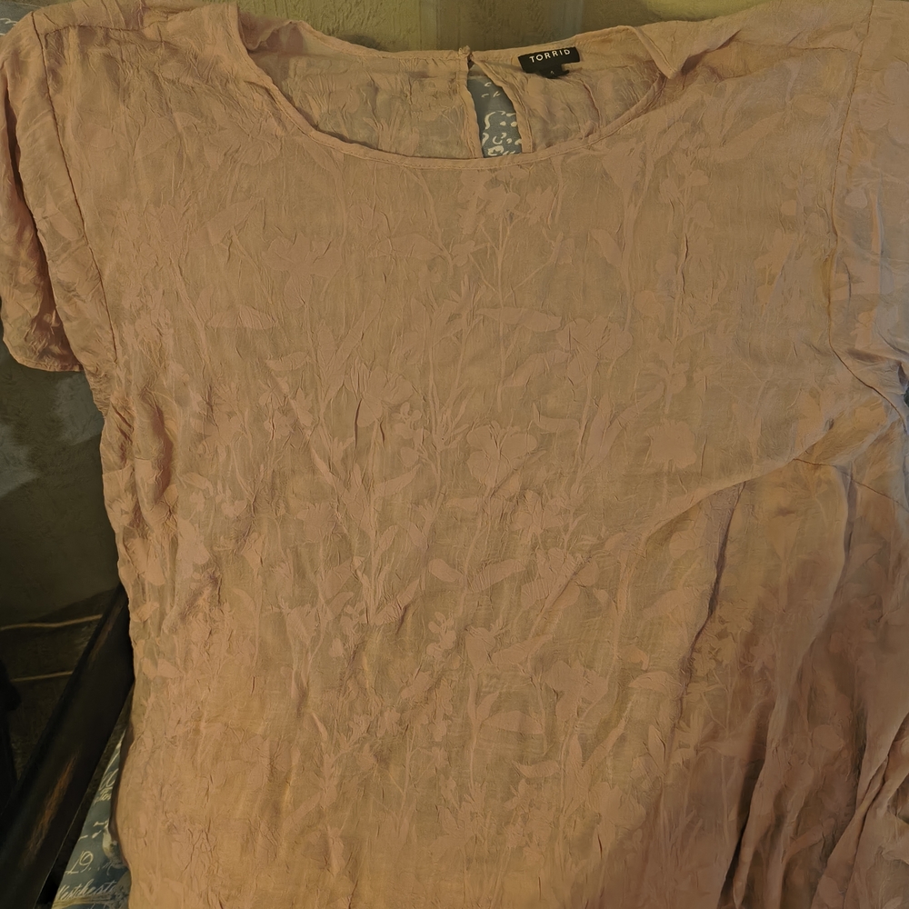 Torrid Peach Floral Blouse
